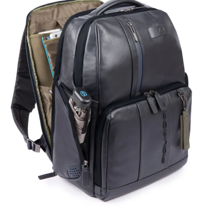 15.6 Inch Laptoptassen|Laptop Rugzakken>Piquadro Urban Fast-check PC Backpack with iPad Compartment black