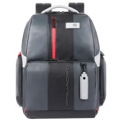 15.6 Inch Laptoptassen|Laptop Rugzakken>Piquadro Urban Fast-check PC Backpack with iPad Compartment grey-black