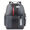 15.6 Inch Laptoptassen|Leren Laptoptassen>Piquadro Urban PC and iPad Backpack with Anti theft cable grey black