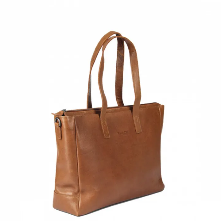 Herentassen|15.6 Inch Laptoptassen>Plevier Agaat Shopper 15.6" cognac