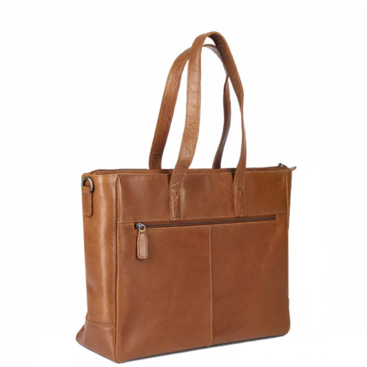 Herentassen|15.6 Inch Laptoptassen>Plevier Agaat Shopper 15.6" cognac