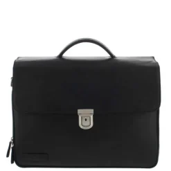 Herentassen|15.6 Inch Laptoptassen>Plevier Vintage Oxford Laptoptas 3 vaks 15.6" zwart