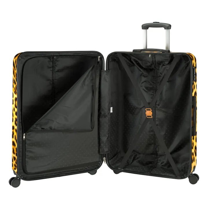 Harde Koffers|Reiskoffers>Princess Traveller Animal Print Large Trolley leopard II
