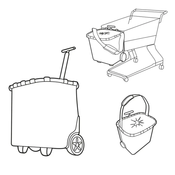 Boodschappen Trolleys|Reistrolleys>Reisenthel Shopping Carrycruiser frame twist sky rose