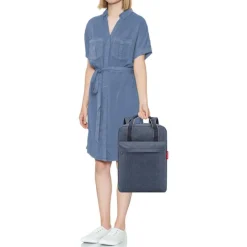 Kleine Rugzakken|Heren Rugzakken>Reisenthel Travelling Allday Backpack M herringbone dark blue