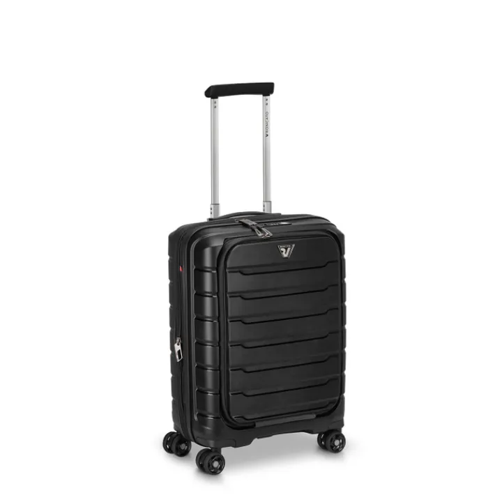 Transavia Trolleys|Ryanair Trolleys>Roncato B-Flying Cabin Trolley 55 with Front Pocket nero