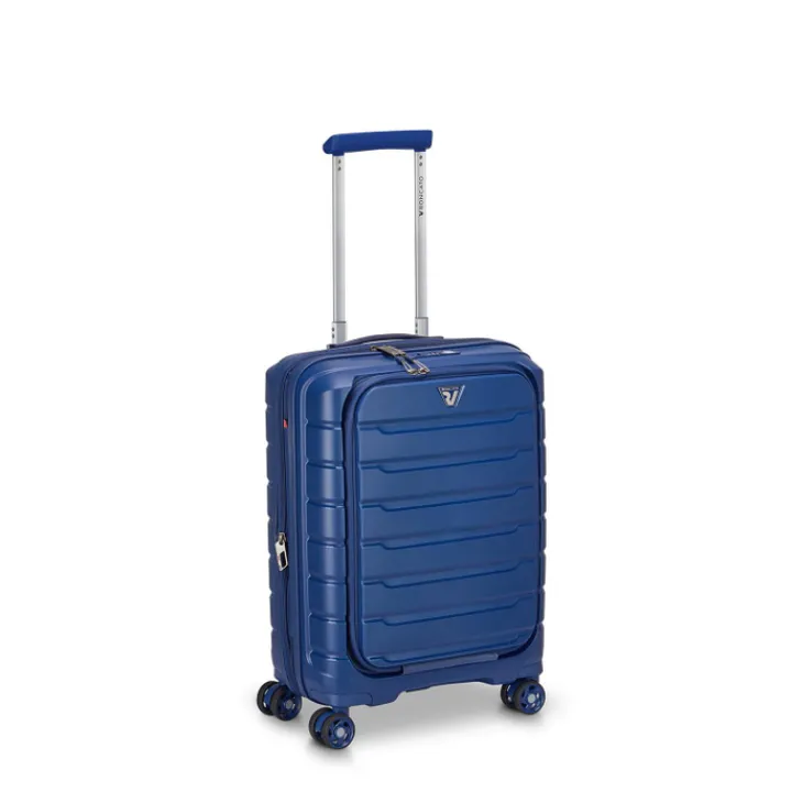 Transavia Trolleys|Ryanair Trolleys>Roncato B-Flying Cabin Trolley 55 with Front Pocket blu notte