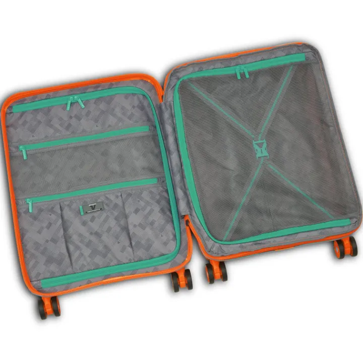 Transavia Trolleys|Easyjet Trolleys>Roncato B-Flying Expandable Trolley 55 spot apricot orange