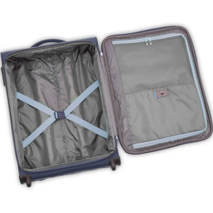 Transavia Trolleys|Ryanair Trolleys>Roncato Lite Soft 2 Wheel Cabin Trolley blu navy