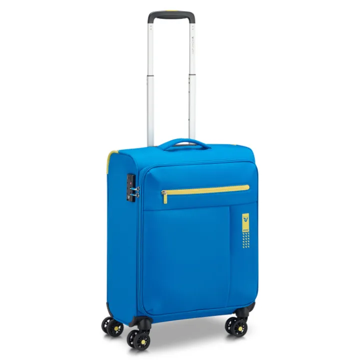 Transavia Trolleys|Ryanair Trolleys>Roncato Lite Soft 4 Wheel Cabin Trolley cobalt blue