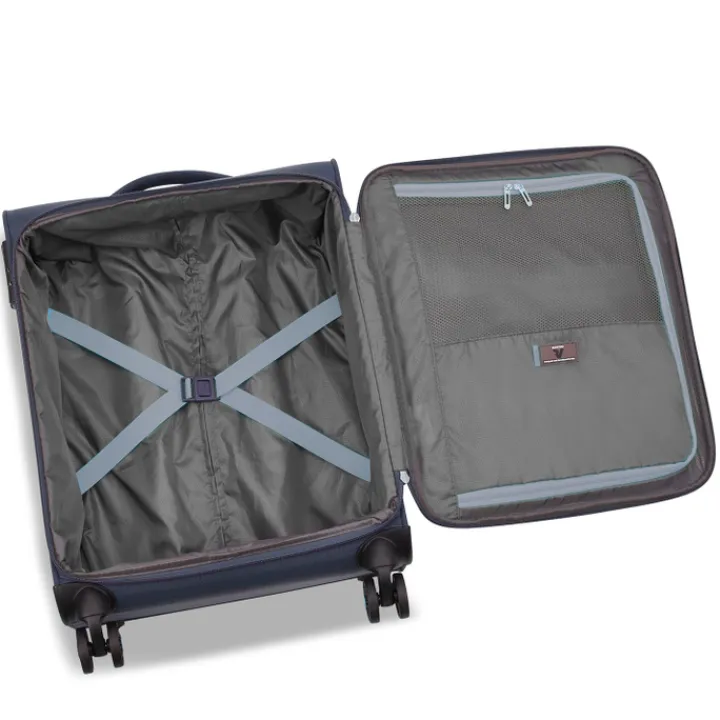 Transavia Trolleys|Ryanair Trolleys>Roncato Lite Soft 4 Wheel Cabin Trolley blu navy