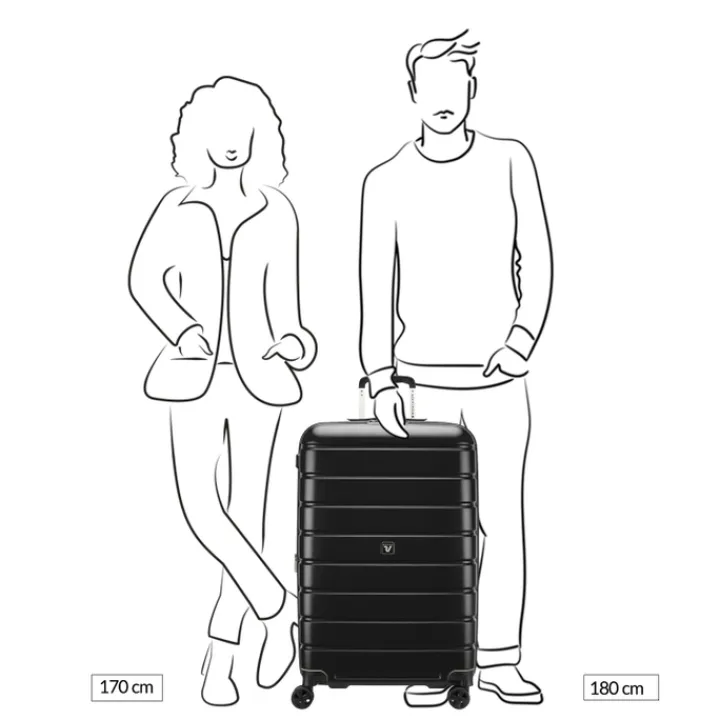 Reiskoffers|Harde Koffers>Roncato ReLIFE Expandable Trolley 78 Detachable Wheels nero
