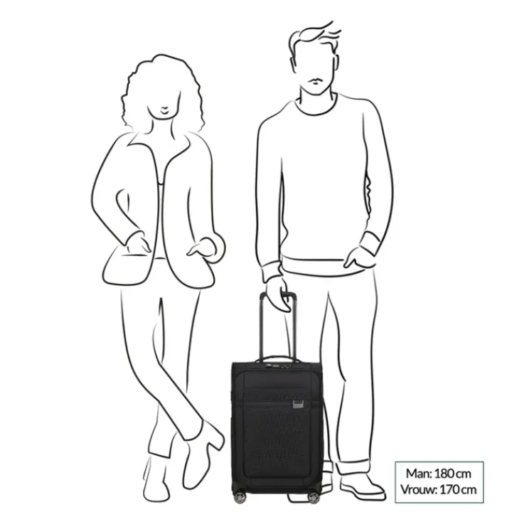 Klm Trolleys|Handbagage Trolleys>Samsonite Airea Spinner 55 Exp Lenght 35 cm black