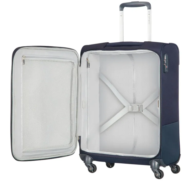 Transavia Trolleys|Handbagage Trolleys>Samsonite Base Boost Spinner 55 Length 40 navy blue