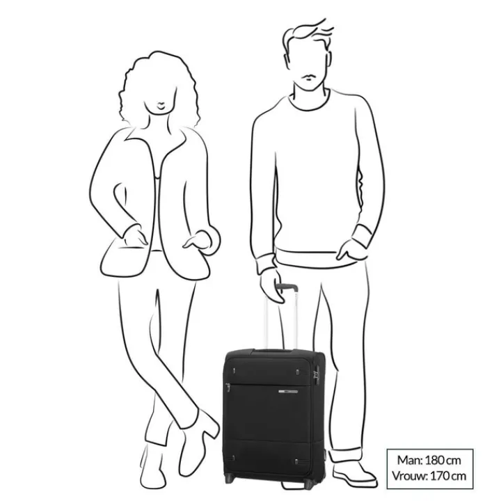 Transavia Trolleys|Ryanair Trolleys>Samsonite Base Boost Upright 55 Lenght 40 black