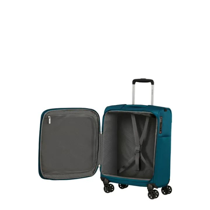 Transavia Trolleys|Reistrolleys>Samsonite Base Breeze Spinner 55/20 Expandable petrol blue