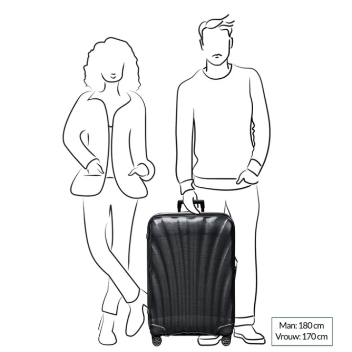 Reistrolleys|Reiskoffers>Samsonite C-Lite Spinner 75 black