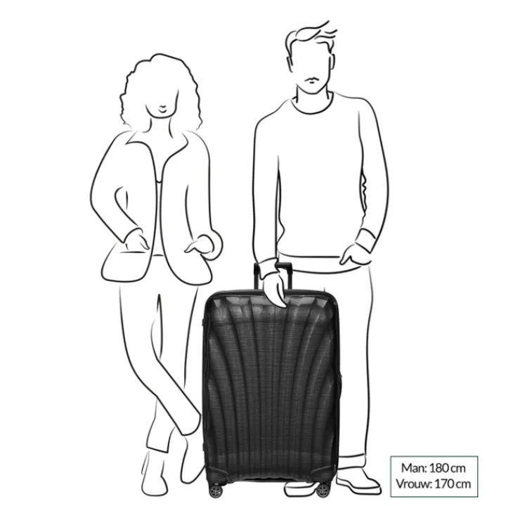 Reistrolleys|Reiskoffers>Samsonite C-Lite Spinner 81 metallic green