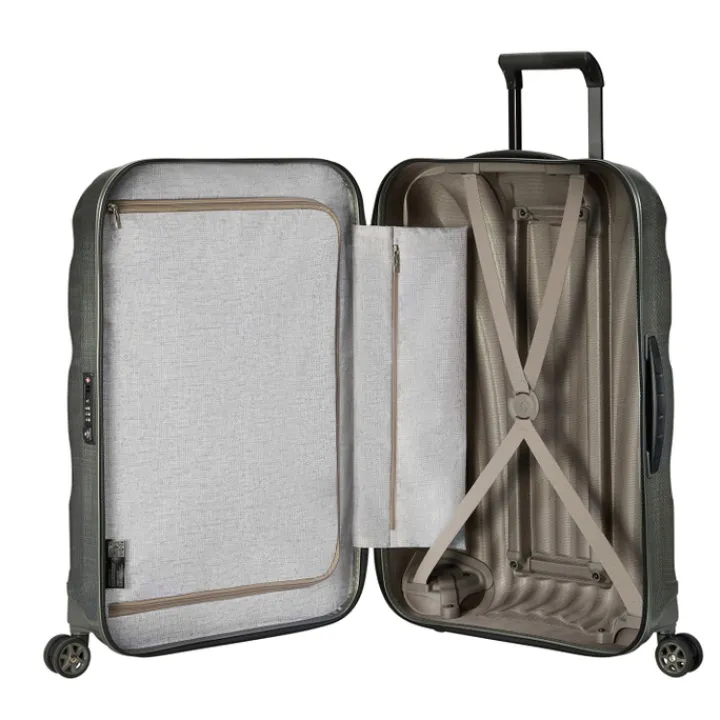 Reistrolleys|Reiskoffers>Samsonite C-Lite Spinner 81 metallic green