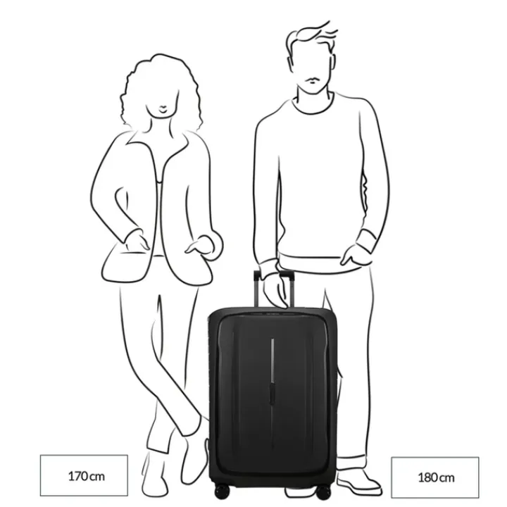 Reistrolleys|Reiskoffers>Samsonite Essens Spinner 75 charcoal/red