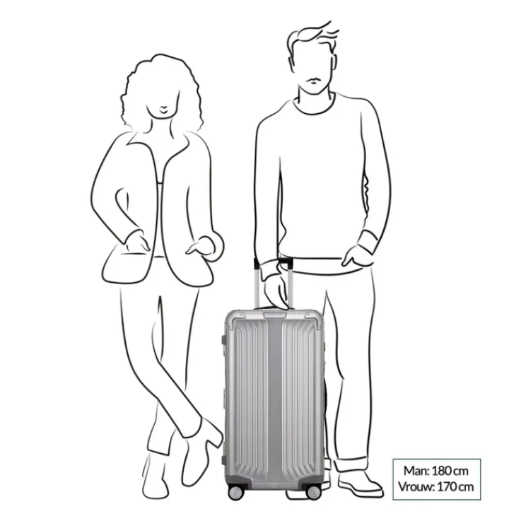Reistrolleys|Reiskoffers>Samsonite Lite-Box Alu Trunk 74 aluminium