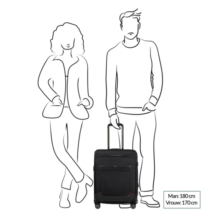 Transavia Trolleys|Handbagage Trolleys>Samsonite Pro-DLX 6 Spinner 55 EXP black