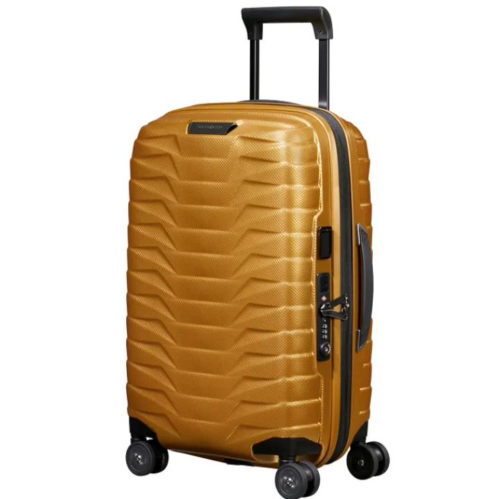 Transavia Trolleys|Klm Trolleys>Samsonite Proxis Spinner 55/35 Expandable honey gold