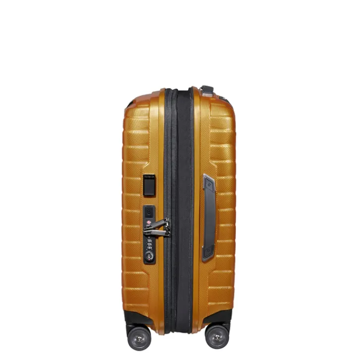 Transavia Trolleys|Klm Trolleys>Samsonite Proxis Spinner 55/35 Expandable honey gold