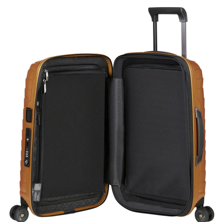 Transavia Trolleys|Klm Trolleys>Samsonite Proxis Spinner 55/35 Expandable honey gold