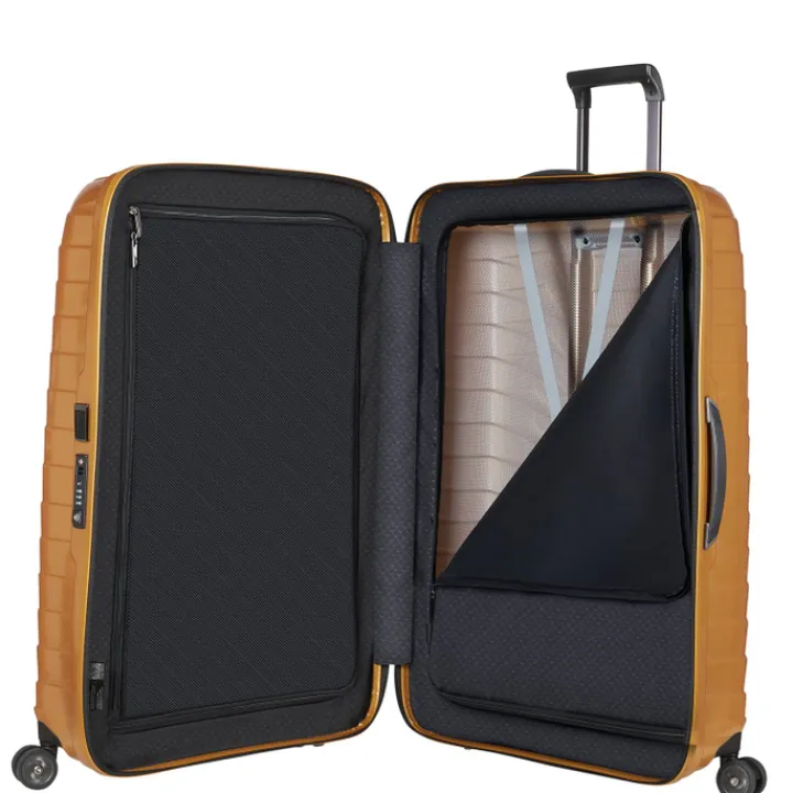 Reistrolleys|Reiskoffers>Samsonite Proxis Spinner 81 honey gold