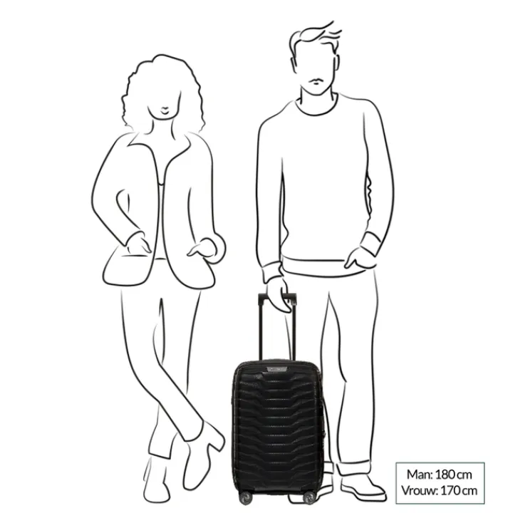 Transavia Trolleys|Klm Trolleys>Samsonite Proxis Spinner 55/35 Expandable silver