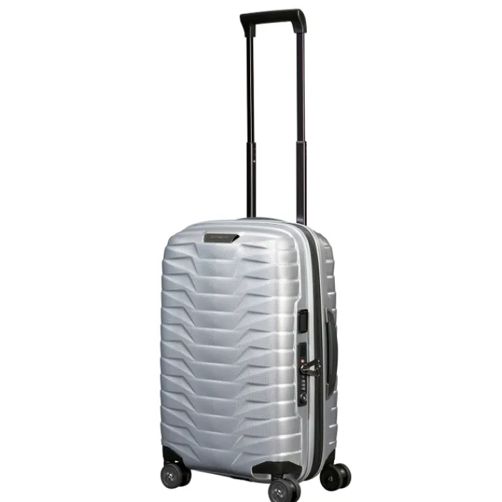 Transavia Trolleys|Klm Trolleys>Samsonite Proxis Spinner 55/35 Expandable silver