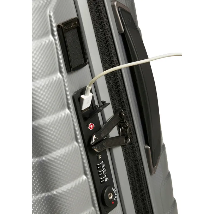 Transavia Trolleys|Klm Trolleys>Samsonite Proxis Spinner 55/35 Expandable silver