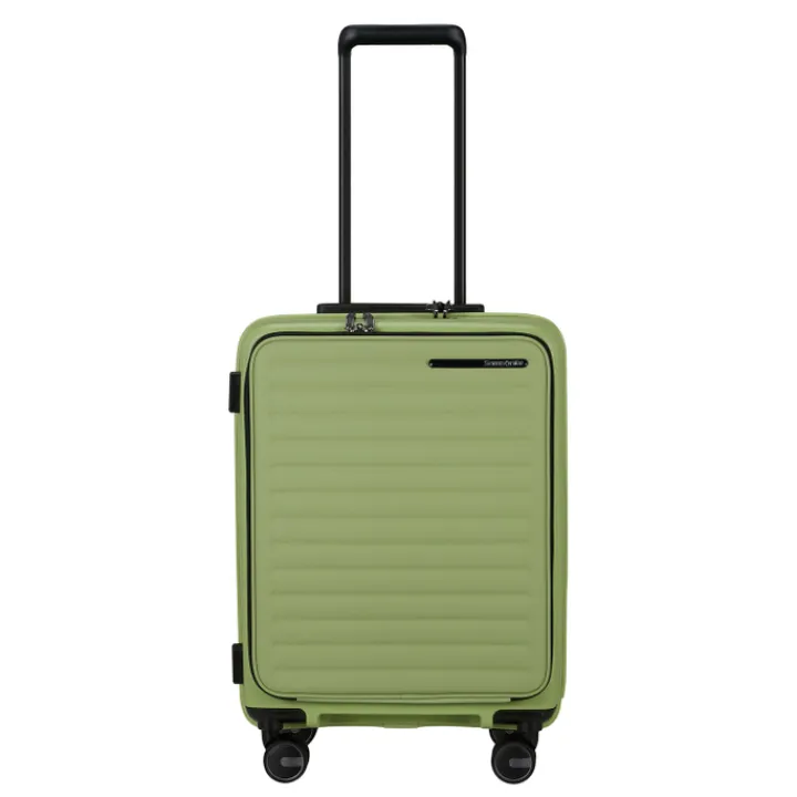 Transavia Trolleys|Handbagage Trolleys>Samsonite Restackd Spinner 55/20 Expandable Easy Access wasabi