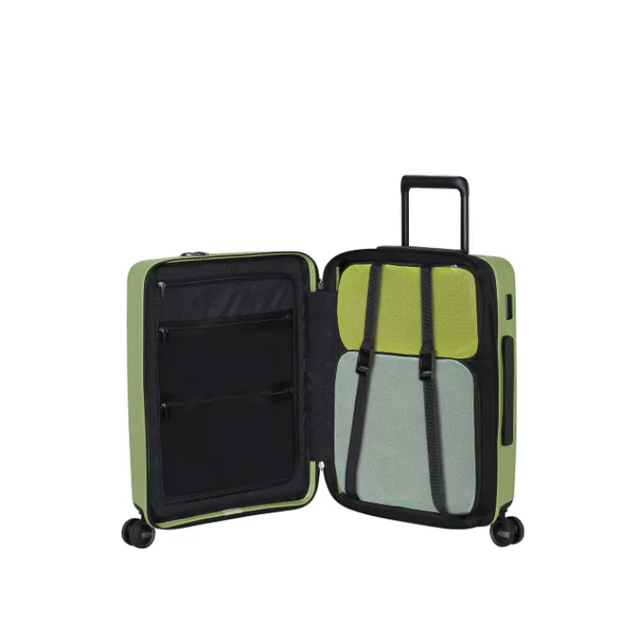 Transavia Trolleys|Handbagage Trolleys>Samsonite Restackd Spinner 55/20 Expandable Easy Access wasabi