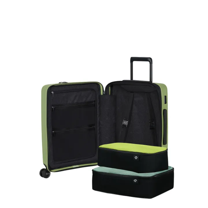 Transavia Trolleys|Handbagage Trolleys>Samsonite Restackd Spinner 55/20 Expandable Easy Access wasabi