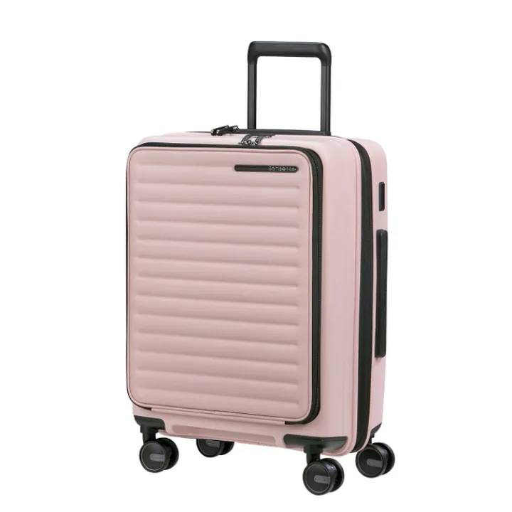 Transavia Trolleys|Handbagage Trolleys>Samsonite Restackd Spinner 55 EXP Easy Acces rose