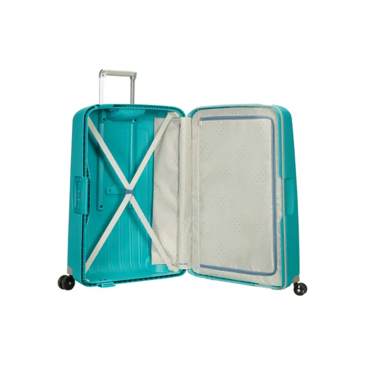 Reistrolleys|Reiskoffers>Samsonite S'Cure Spinner 75 aqua blue