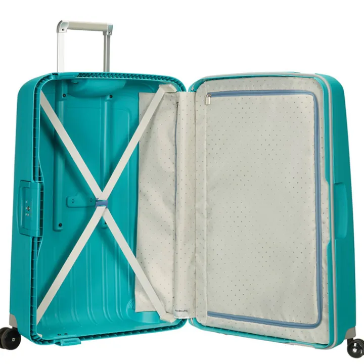 Reiskoffers|Koffersets>Samsonite S'Cure Spinner 55 + 75 Set aqua blue
