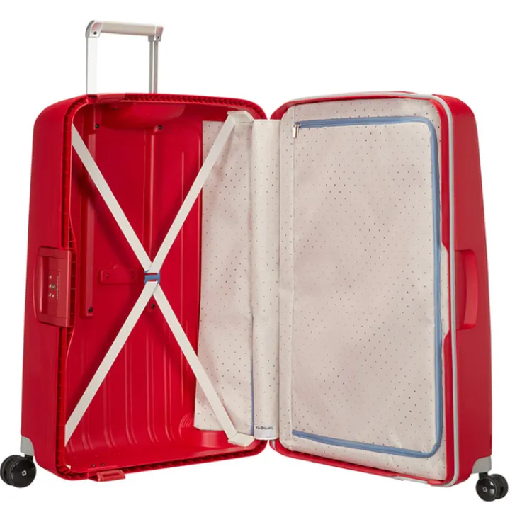 Reiskoffers|Koffersets>Samsonite S'Cure Spinner 55 + 75 Set crimson red