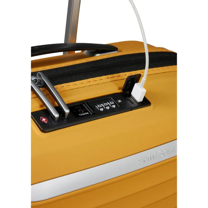Transavia Trolleys|Ryanair Trolleys>Samsonite Upscape Spinner 55 Expandable yellow