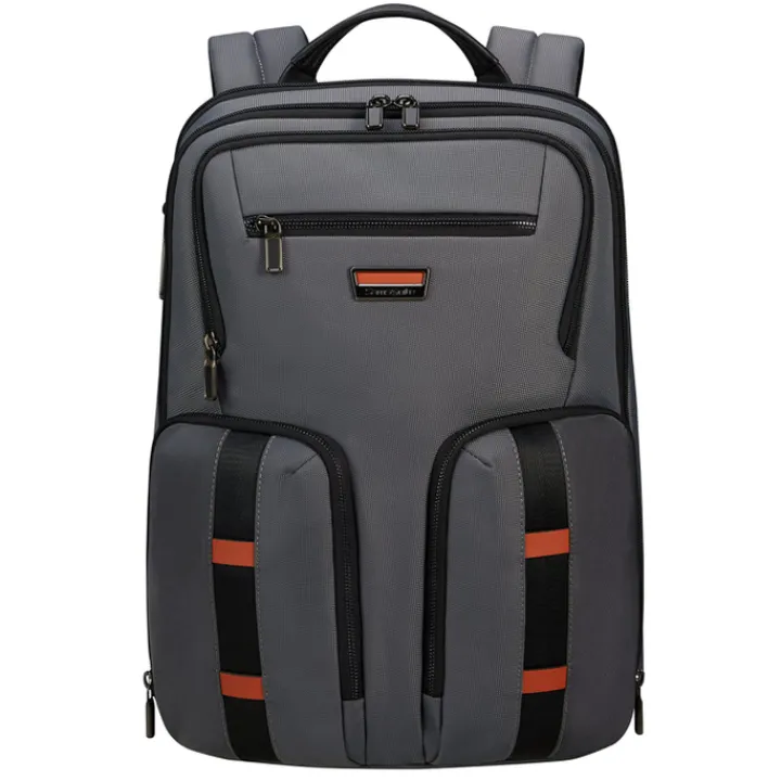 Kleine Rugzakken|Heren Rugzakken>Samsonite Urban-Eye Backpack 15.6" 2 Pockets grey/cognac