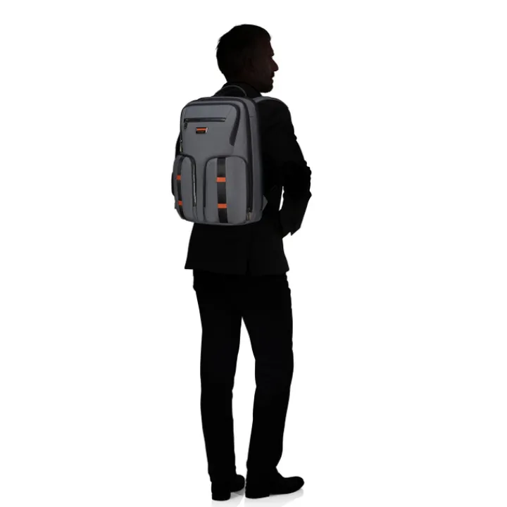 Kleine Rugzakken|Heren Rugzakken>Samsonite Urban-Eye Backpack 15.6" 2 Pockets grey/cognac