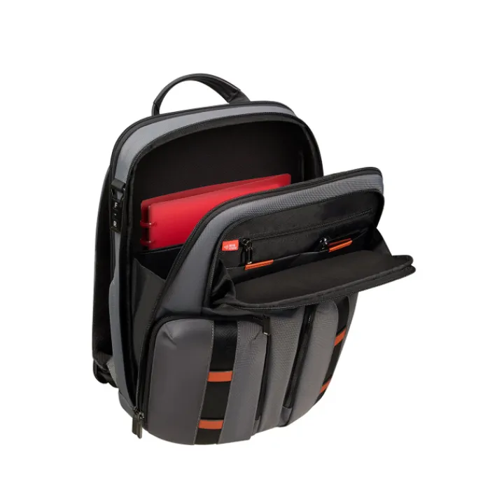 Kleine Rugzakken|Heren Rugzakken>Samsonite Urban-Eye Backpack 15.6" 2 Pockets grey/cognac