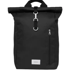 Kleine Rugzakken|Daypack>Sandqvist Ground Rolltop Backpack L black with black webbing