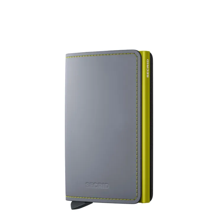 Pasjeshouders|Creditcardhouders>Secrid Miniwallet Matte grey & lime