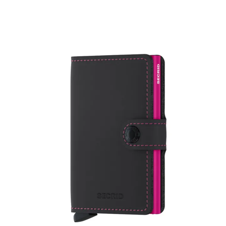 Pasjeshouders|Creditcardhouders>Secrid Miniwallet Portemonnee Matte black & fuchsia