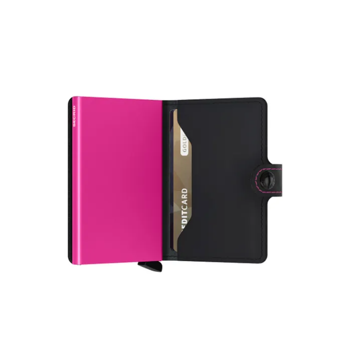 Pasjeshouders|Creditcardhouders>Secrid Miniwallet Portemonnee Matte black & fuchsia