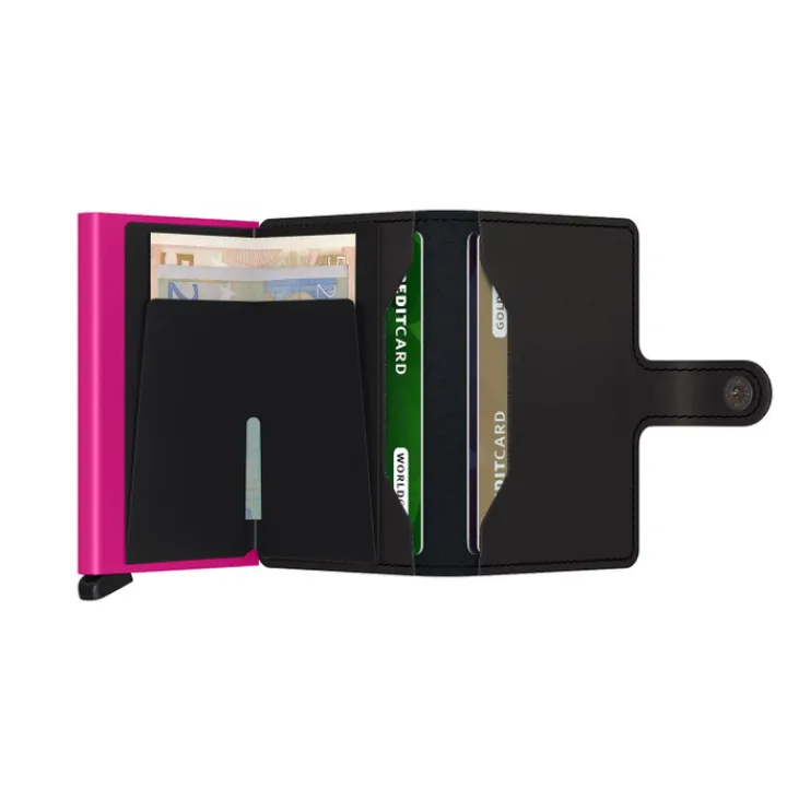Pasjeshouders|Creditcardhouders>Secrid Miniwallet Portemonnee Matte black & fuchsia