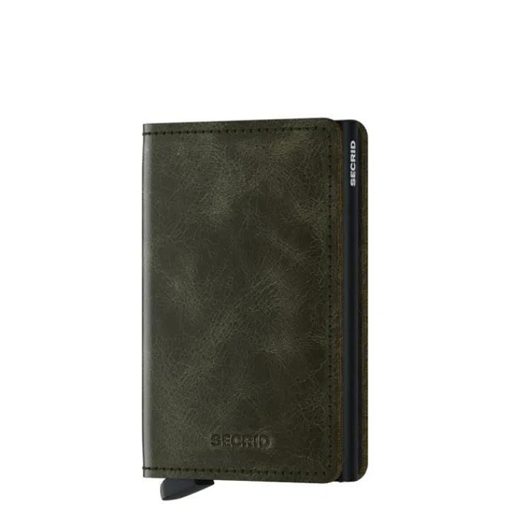 Rfid Portemonnees|Kleine Portemonnees>Secrid Slimwallet Portemonnee Vintage olive black
